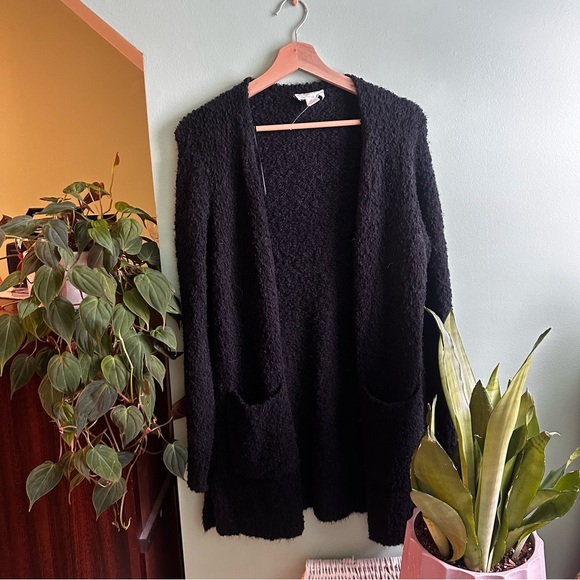 LOFT Black Textured Women's Cardigan - Picture 1 of 5
